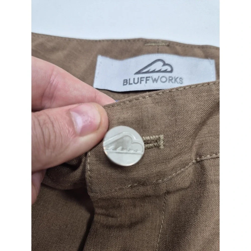 Bluffworks Pants Mens 37x31 Brown Relaxed Fit Chino Travel Casual Work NYC